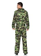 Male soldier, costume jumpsuit, long sleeves, front zipper, camouflage (pattern)